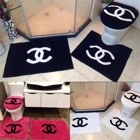 chanel bathroom rugs|chanel inspired rugs.